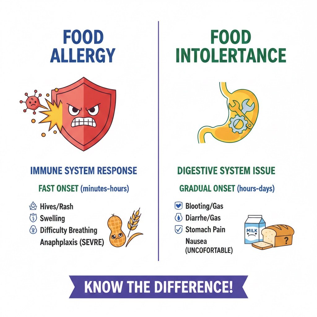 food intolernace vs food allergy